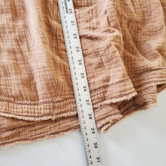 We The Free Shirt Womens Small Button Front Long Sleeve Oversized Gauzy Cotton - Picture 7 of 9